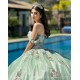 Sage Green Quinceanera Dress Sweetheart Neck Birthday Party Dresses Off Shoulder Lace Appliques Vestidos De 15 Anos