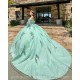 Sagr Green Quinceanera Dresses Sweetheart Neck 2024 Ball Gown Sleeveless Princess Dress Lace Appliques Vestidos De 15 Anos