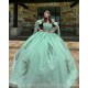 Sagr Green Quinceanera Dresses Sweetheart Neck 2024 Ball Gown Sleeveless Princess Dress Lace Appliques Vestidos De 15 Anos