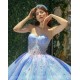 Sleeveless Sky Blue Quince Dress Crystal Birthday Party Gowns Sweetheart Neck Sequin Girls Ball Gown Sweet 16 Dresses