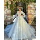 Girls Sweet 16 Dresses Appliques Lace White Quince Dress V Neck Vestidos De 15 Anos Sequin Wear Pageant With Cape Sleeve