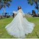 V Neck Vestidos De 15 Anos White Quinceanera Dress Puff Sleeve Birthday Party Dresses 