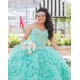 Ruffled Aqua Quinceanera Dress Instagram Gowns Sweetheart Neck Girls Sweet 16 Dresses Sleeveless 15 Birthday Party Robe