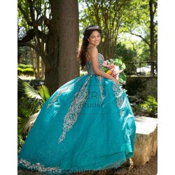 Cape Sleeve Aqua Quinceanera Dress Vestidos De 15 Anos Lace Appliques Girls Sweet 16 Dresses Sweetheart Neck Women 2024 Ball Gown