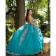 Cape Sleeve Aqua Quinceanera Dress Vestidos De 15 Anos Lace Appliques Girls Sweet 16 Dresses Sweetheart Neck Women 2024 Ball Gown