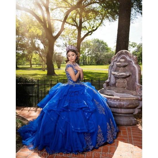 Off Shoulder Vestidos De 15 Anos Blue Quinceanera Dress Lace Appliques Girls Sweet 16 Dresses Sweetheart Neck Women 2024 Ball Gown