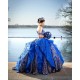 Sweetheart Neck Blue Quinceanera Dress Off Shoulder Vestidos De 15 Anos Women 2024 Ball Gown Lace Appliques Girls Sweet 16 Dresses With Bow