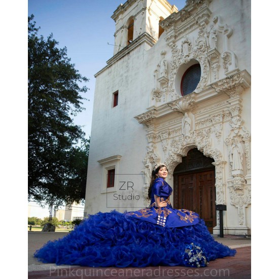 Ruffled Blue Quinceanera Dress Sweetheart Neck Sequin Instagram Gowns Lace Appliques Girls Sweet 16 Dresses Wear Pageant