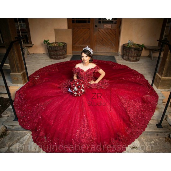 Burgundy Quinceanera Dress Off Shoulder Vestidos De 15 Anos Sweetheart Neck Women 2024 Ball Gown Gold Lace Appliques Girls Sweet 16 Dresses