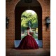 Sleeveless Burgundy Quinceanera Dress 15 Birthday Party Robe Sequin Instagram Crystal Gowns Girls Sweet 16 Dresses