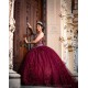 Sleeveless Burgundy Quinceanera Dress 15 Birthday Party Robe Sequin Instagram Crystal Gowns Girls Sweet 16 Dresses