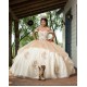 Off Shoulder Champagne Quinceanera Dress Vestidos De 15 Anos Sweetheart Neck Girls Sweet 16 Dresses Lace Appliques 2024 Wear Pageant With Bow