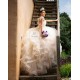 V Neck Champagne Ruffled Quinceanera Dress Instagram Gowns Lace Appliques Girls Sweet 16 Dresses Sleeveless Wear Pageant