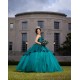 Sweetheart Neck Emerald Green Quinceanera Dress Sleeveless Vestidos De 15 Anos Women 2024 Ball Gown Lace Appliques Girls Sweet 16 Dresses