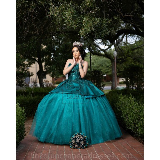 Sweetheart Neck Emerald Green Quinceanera Dress Sleeveless Vestidos De 15 Anos Women 2024 Ball Gown Lace Appliques Girls Sweet 16 Dresses