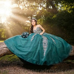 Sleeveless Emerald Green Quinceanera Dress Sweetheart Neck Vestidos De 15 Anos Lace Appliques Girls Sweet 16 Dresses 2024 Wear Pageant