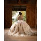 Sleeveless Gold Quinceanera Dress 15 Birthday Party Robe Sequin Crystal Instagram Gowns Lace Appliques Girls Sweet 16 Dresses