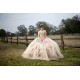 Sleeveless Gold Quinceanera Dress 15 Birthday Party Robe Sequin Crystal Instagram Gowns Lace Appliques Girls Sweet 16 Dresses