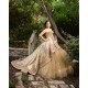 Gold Quinceanera Dress Sleeveless 15 Birthday Party Robe Sequin Crystal Instagram Gowns Lace Appliques Sweetheart Neck Girls Sweet 16 Dresses