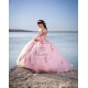 Instagram Gowns Pink Quinceanera Dress Off Shoulder Lace Appliques Girls Sweet 16 Dresses Off Shoulder Wear Pageant