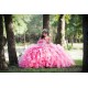 Ruffled Pink Quinceanera Dress Sleeveless 15 Birthday Party Robe Instagram Gowns Girls Sweet 16 Dresses