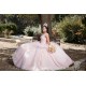 Sleeveless 15 Birthday Party Robe Pink Quinceanera Dress Pearl Instagram Gowns V Neck Girls Sweet 16 Dresses