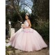 Sleeveless 15 Birthday Party Robe Pink Quinceanera Dress Pearl Instagram Gowns V Neck Girls Sweet 16 Dresses