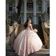 Sleeveless Pink Quinceanera Dress Sequin Instagram Gowns Lace Appliques Girls Sweet 16 Dresses Wear Pageant 15 Birthday Party Robe