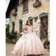 Sleeveless Pink Quinceanera Dress Sequin Instagram Gowns Lace Appliques Girls Sweet 16 Dresses Wear Pageant 15 Birthday Party Robe