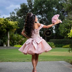 Pink Quinceanera Dress Sweetheart Neck Vestidos De 15 Anos Sequin Girls Sweet 16 Dresses Off Shoulder 2024 Wear Pageant