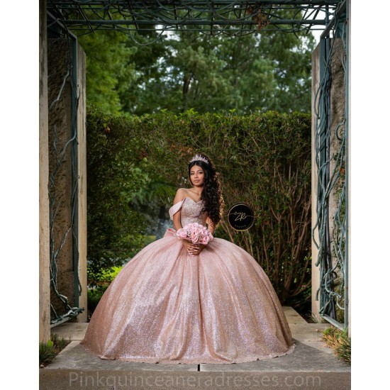 Pink Quinceanera Dress Sweetheart Neck Vestidos De 15 Anos Sequin Girls Sweet 16 Dresses Off Shoulder 2024 Wear Pageant