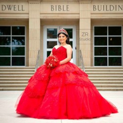 Tiered Red Quinceanera Dress Sleeveless Vestidos De 15 Anos Sweetheart Neck Women 2024 Ball Gown Lace Appliques Girls Sweet 16 Dresses