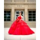 Tiered Red Quinceanera Dress Sleeveless Vestidos De 15 Anos Sweetheart Neck Women 2024 Ball Gown Lace Appliques Girls Sweet 16 Dresses