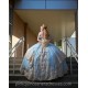 Off Shoulder Sky Blue Quinceanera Dress Instagram Gowns Gold Lace Appliques Girls Sweet 16 Dresses Off Shoulder Wear Pageant