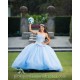 Sky Blue Quinceanera Dress Sleeveless 15 Birthday Party Robe Pearl Instagram Gowns Sweetheart Neck Girls Sweet 16 Dresses