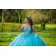 Off Shoulder Aqua Quinceanera Dress Sweetheart Sweet 15 Gowns Wear Pageant Ruffled 2024 Ball Gown Princess Dresses