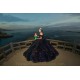 2024 Instagram Ball Gown Black Quince Dress Off Shoulder Sequin Birthday Party Dresses Sweetheart Neck Sweet 15 Gowns