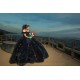 2024 Instagram Ball Gown Black Quince Dress Off Shoulder Sequin Birthday Party Dresses Sweetheart Neck Sweet 15 Gowns