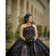 Sequin Black Quinceanera Dress Sweet 15 Gowns Sleeveless Wear Pageant Lace Appliques 2024 Ball Gown Princess Dresses