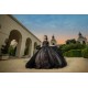 Sequin Black Quinceanera Dress Sweet 15 Gowns Sleeveless Wear Pageant Lace Appliques 2024 Ball Gown Princess Dresses