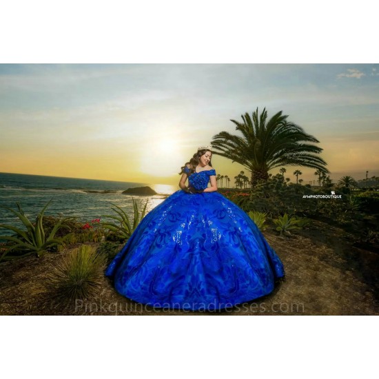 Off Shoulder 2024 Instagram Gowns Blue Quince Dress Lace Appliques Birthday Party Dresses Sweetheart Neck Vestidos De 15 Anos 