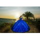 Off Shoulder 2024 Instagram Gowns Blue Quince Dress Lace Appliques Birthday Party Dresses Sweetheart Neck Vestidos De 15 Anos 