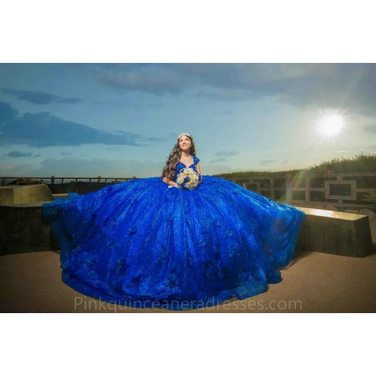 Sweetheart Neck Blue Quinceanera Dress Lace Appliques 2024 Ball Gown Princess Dresses Off Shoulder Wear Pageant Sweet 15 Gowns