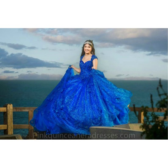 Sweetheart Neck Blue Quinceanera Dress Lace Appliques 2024 Ball Gown Princess Dresses Off Shoulder Wear Pageant Sweet 15 Gowns