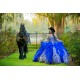 Sleeveless Blue Quinceanera Dress Sweetheart Sweet 15 Gowns Wear Pageant Lace Appliques 2024 Ball Gown Princess Dresses