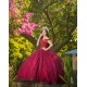 Off Shoulder Burgundy Quinceanera Dress 2024 Ball Gown Princess Dresses 3D Flowers Wear Pageant Sweetheart Neck Sweet 15 Gowns