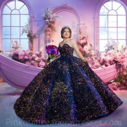 Sweetheart Neck Colorful Quinceanera Dress Sweet 15 Gowns Sleeveless Wear Pageant Sequin 2024 Ball Gown Princess Dresses