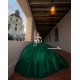 Sweetheart Neck Emerald Green Quince Dress 2024 Instagram Gowns Lace Appliques Birthday Party Robe Off Shoulder Vestidos De 15 Anos