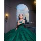 Sweetheart Neck Emerald Green Quince Dress 2024 Instagram Gowns Lace Appliques Birthday Party Robe Off Shoulder Vestidos De 15 Anos