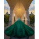 Sweetheart Neck Emerald Green Quince Dress 2024 Instagram Gowns Lace Appliques Birthday Party Robe Off Shoulder Vestidos De 15 Anos